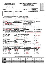Đề thi học kỳ II môn Tiếng Anh Lớp 10 - Mã đề 001 - Năm học 2016-2017 - Trường THPT Thạnh Lộc